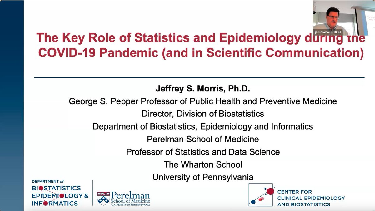 Here is a link to a 50 minute seminar I just gave today discussing some of the epidemiological fallacies that have confused many during the pandemic, and led to a great deal of misinterpretation/misrepresentations of observational data. I discuss base rate fallacy, age and time