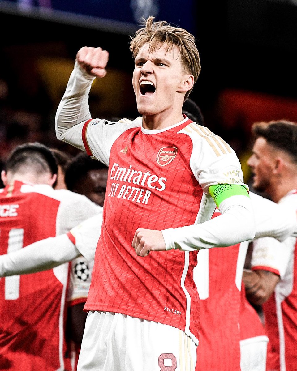 Look at the passion this man has for Arsenal. His performance was superb against Bayern Munich, his work rate is so impressive, he never stops running until the end. He has stepped up at many times this season, Martin Ødegaard is the heart of this team. 🇳🇴💫