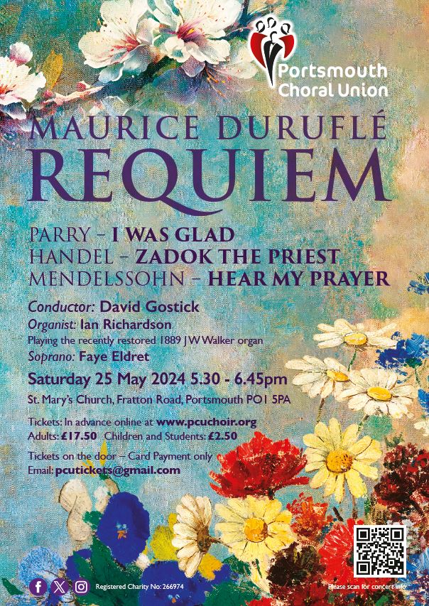 Preview: Portsmouth Choral Union @PCUChoral presents #Duruflé Requiem concert + Anthems on 25 May @portseaparish #Portsmouth #Southsea #MiPNoticeboard musicinportsmouth.co.uk/preview-portsm…