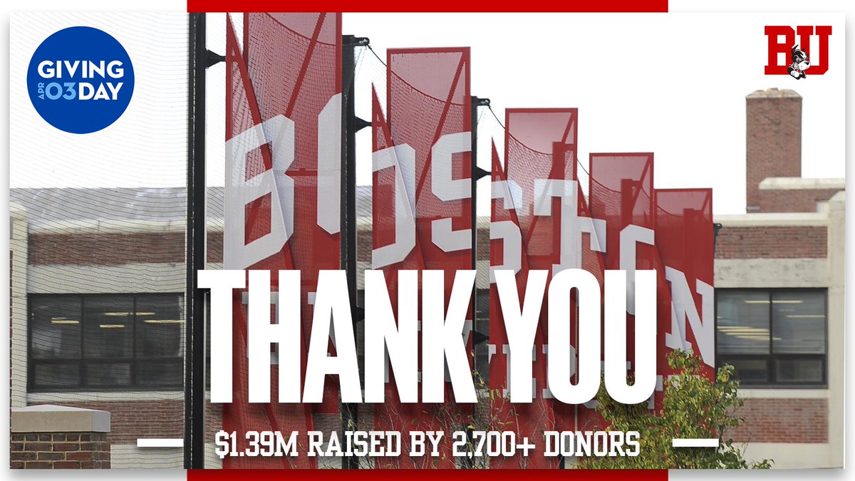 Thanks to incredible support across Terrier Nation, we had a record-breaking Giving Day last week! goterriers.com/news/2024/4/10… #ProudToBU