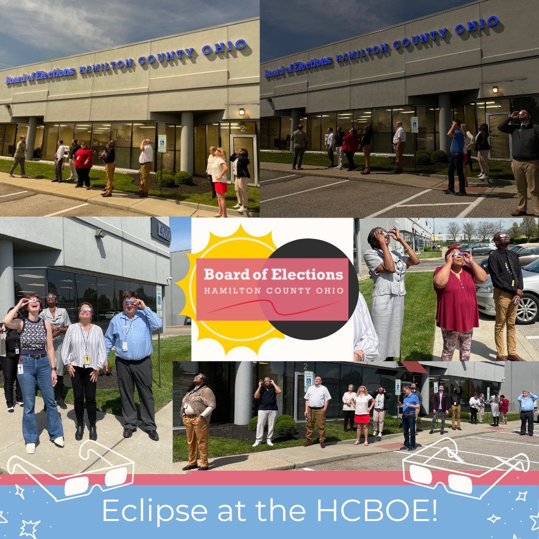 We were over the moon to see the eclipse at the HCBOE. It got so dark in Cincinnati, that our light-up office sign automatically turned on!