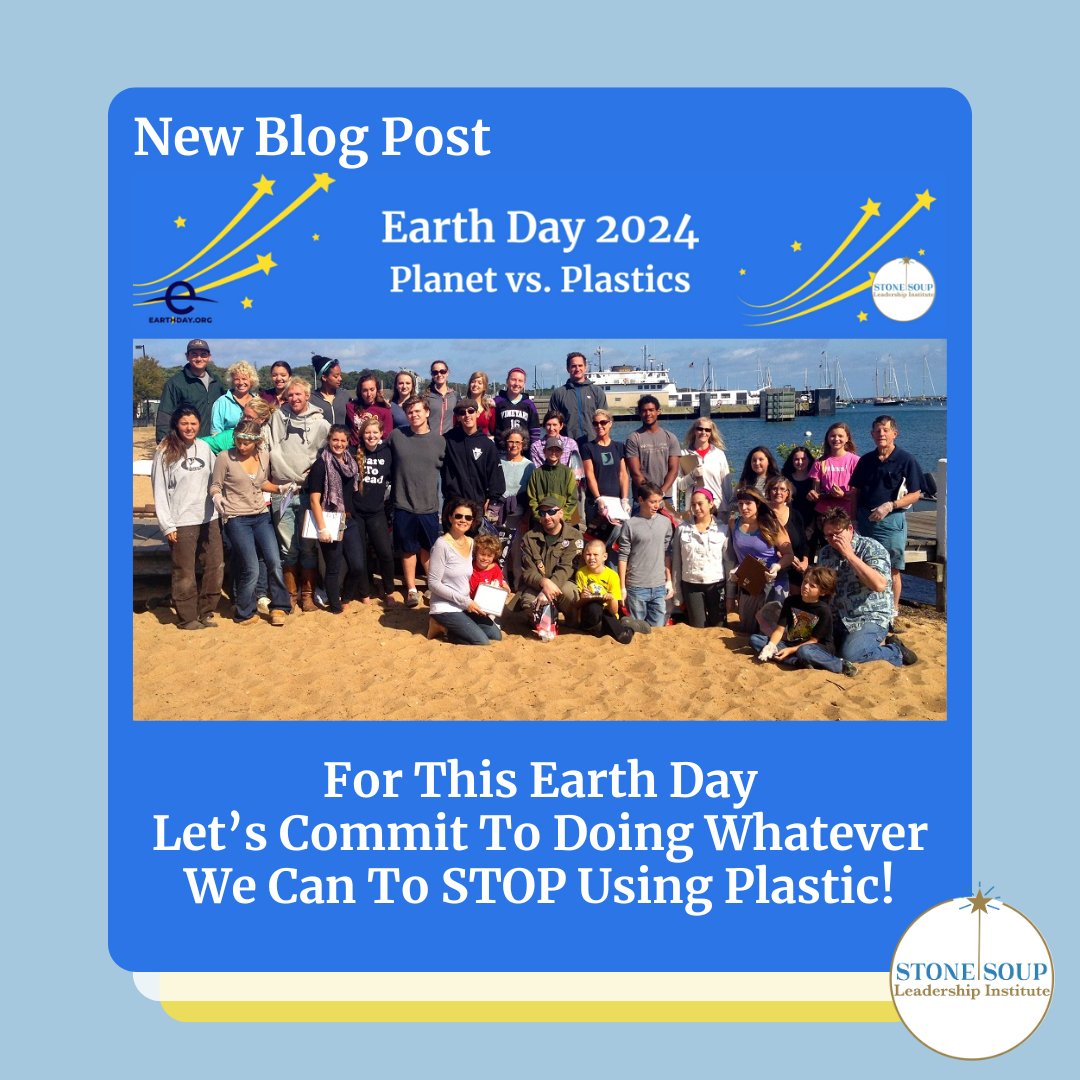 For this earth day let’s commit to doing whatever we can to STOP using plastic! 
Read our new blog to see how young people are leading the way and discover social entrepreneurs you can invest in!
 stonesoupleadership.org/blog-earth-day…
#ClimateEducation #EarthDay #EarthDay2024 #PlanetVSPlastics
