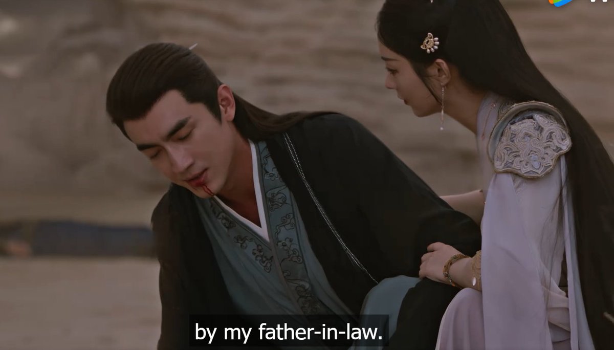 'I was beaten by my father-in-law!'
In true XZ style, he can still joke in the midst of life & death. Nway, XZ makes it clear that he never cared about her being half-Chimei. As long as it was her. 
#TheLegendOfShenLi