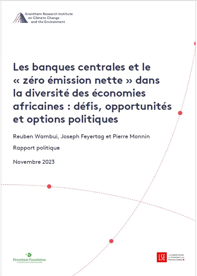In November 2023, we published a policy report on “Net Zero Central Banking in Africa’s Diverse Economies' with @joefeyertag & @Pierre_Monnin. Given the large Francophone population in Africa including central banks, we have now published a French version: lnkd.in/ejhgqptG
