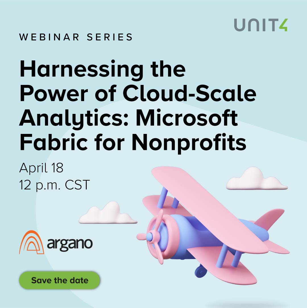 Join us on April 18th for our second webinar with @argano. We will explore the world of data collection and analysis, and introduce you to cutting-edge #tech and how it can revolutionize #datamanagement practices. 🔗 bit.ly/43R9oeN #Unit4 #Nonprofit #Webinar #Cloud