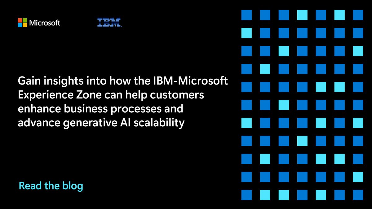 Created alongside @IBM, the IBM-Microsoft Experience Zone in Bengaluru is where real-world case studies meet peer #engagement. Explore generative #AI’s impact on your business and empower your workforce with next-gen #skills. Read this blog to see how. aka.ms/AApy5q6