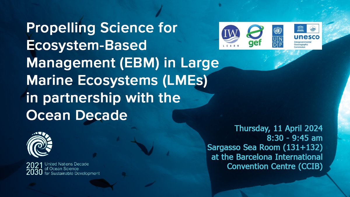 Ecosystem-based management #EBM is crucial for ocean sustainability 🌊 @UNDP and partners, with @TheGEF support, champion science-driven strategies & strong partnerships in Large Marine Ecosystems #LME 🌎KNOW MORE about this unique approach at the @UNOceanDecade Conference event.