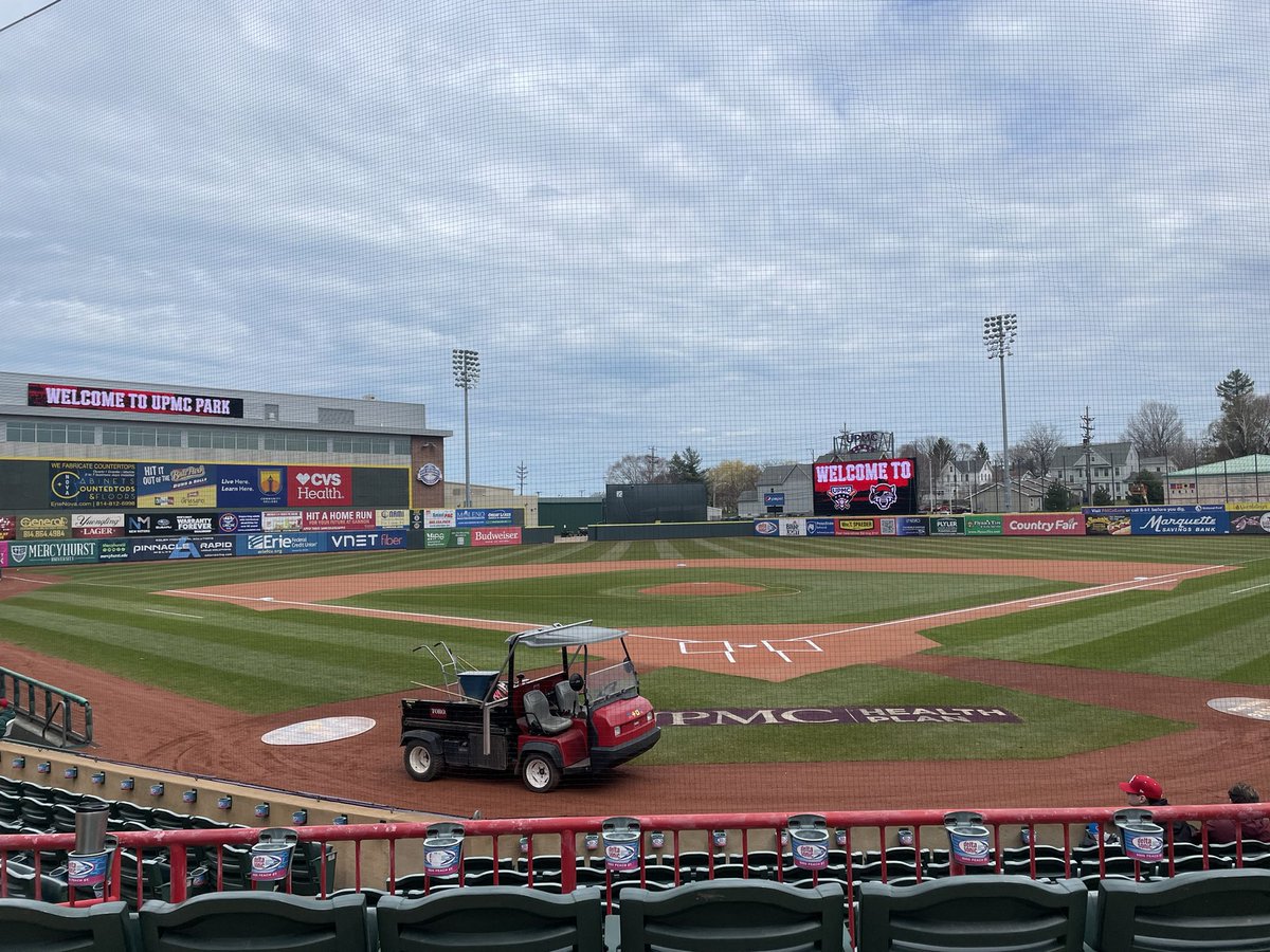 It’s a Wednesday matinee from Erie! The @RumblePoniesBB Tyler Stuart makes his 2024 debut coming off having the lowest ERA in all of @MiLB in 2023! Pregame gets underway at 12:50 on @NewsRadio1290 and I’m joined by last night’s starter @bladetid!