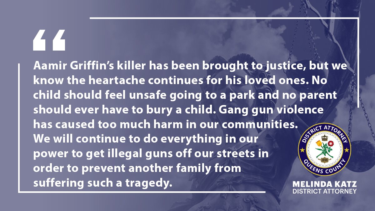 We secured a 30-year sentence for a gang member in the shooting death of 14-year-old Aamir Griffin, part of a larger conspiracy case with 33 alleged gang members indicted. Gang and gun violence have taken too many lives, but we will get justice. bit.ly/43SOJad