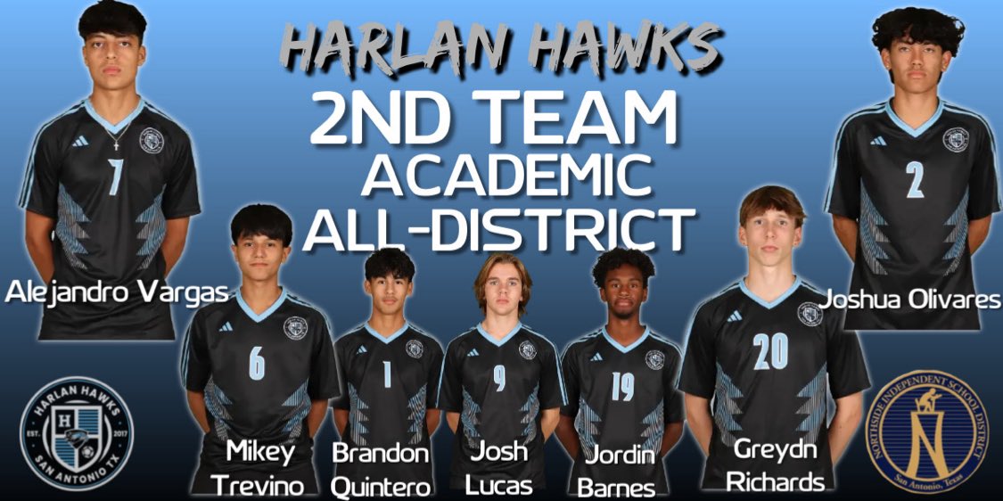 β½οΈ βππ£πππ βππ¨ππ€ β½οΈ (@harlansoccer) on Twitter photo We couldn't be more proud of the Excellence these young men exemplify in the classroom and on the field! Academic All-District Awards!
πβ½οΈπβ½οΈ
#HawkYeah
#ScholarAthletes
<a href="/NISDHarlan/">Harlan High School</a> <a href="/NISD/">Northside ISD</a> <a href="/6a_28/">SA High School & Club Soccer</a> <a href="/Soy_SAF/">SOY SAN ANTONIO FΓTBβ½οΈL</a> <a href="/SATXSoccer/">S.A. Soccer β½π₯ποΈ</a> <a href="/50_50Pod/">The 50/50 Podcast β½οΈπ</a> We couldn't be more proud of the Excellence these young men exemplify in the classroom and on the field! Academic All-District Awards!
πβ½οΈπβ½οΈ
#HawkYeah
#ScholarAthletes
<a href="/NISDHarlan/">Harlan High School</a> <a href="/NISD/">Northside ISD</a> <a href="/6a_28/">SA High School & Club Soccer</a> <a href="/Soy_SAF/">SOY SAN ANTONIO FΓTBβ½οΈL</a> <a href="/SATXSoccer/">S.A. Soccer β½π₯ποΈ</a> <a href="/50_50Pod/">The 50/50 Podcast β½οΈπ</a>