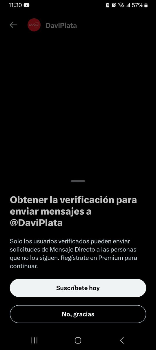 24Yirly's tweet photo. @DaviPlata me indican que envié mensaje directo pero debo pagar una suscripción es decir, no me da información de un pago no autorizado y aparte debo pagar ? @SFCsupervisor @Citytv https://t.co/69NdorZeBU