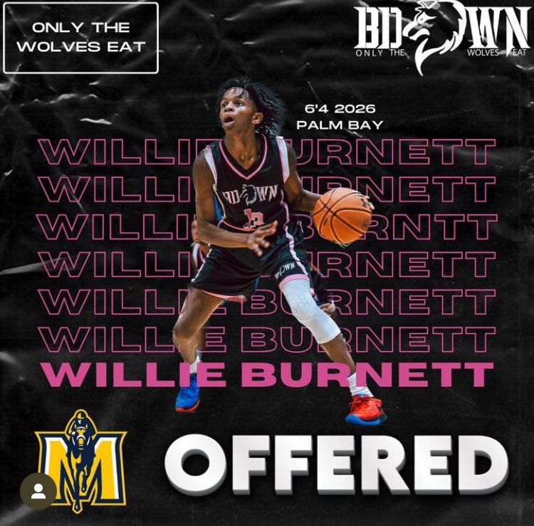 Congrats to 6’5 2026 CG Willie Burnett III on being offered by Murray state #OTWE #MurrayState