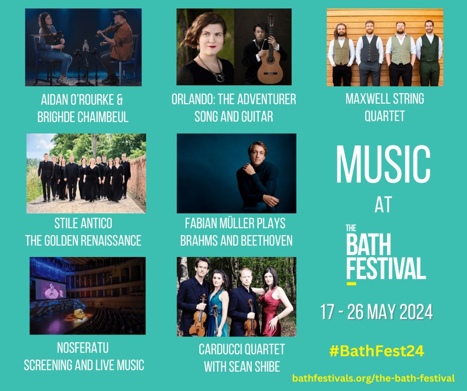 For five decades The Bath Festival has put on first class music from some of the world’s finest musicians, and 2024 continues that proud tradition this year with a great variety of music throughout May starting with Party in the City on 17 May. bathfestivals.org.uk/the-bath-festi… #BathFest24