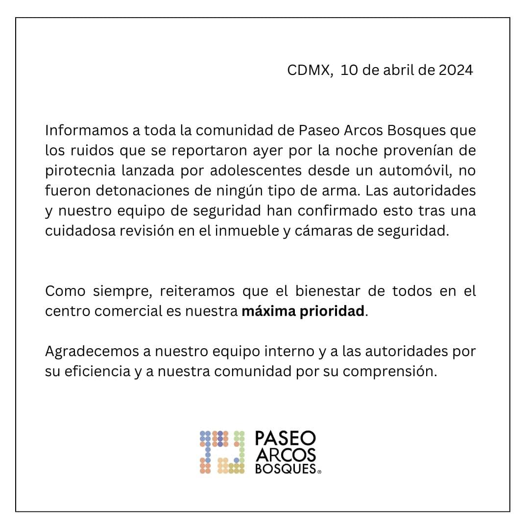 🔉Actualización importante para nuestra comunidad de Paseo Arcos Bosques.