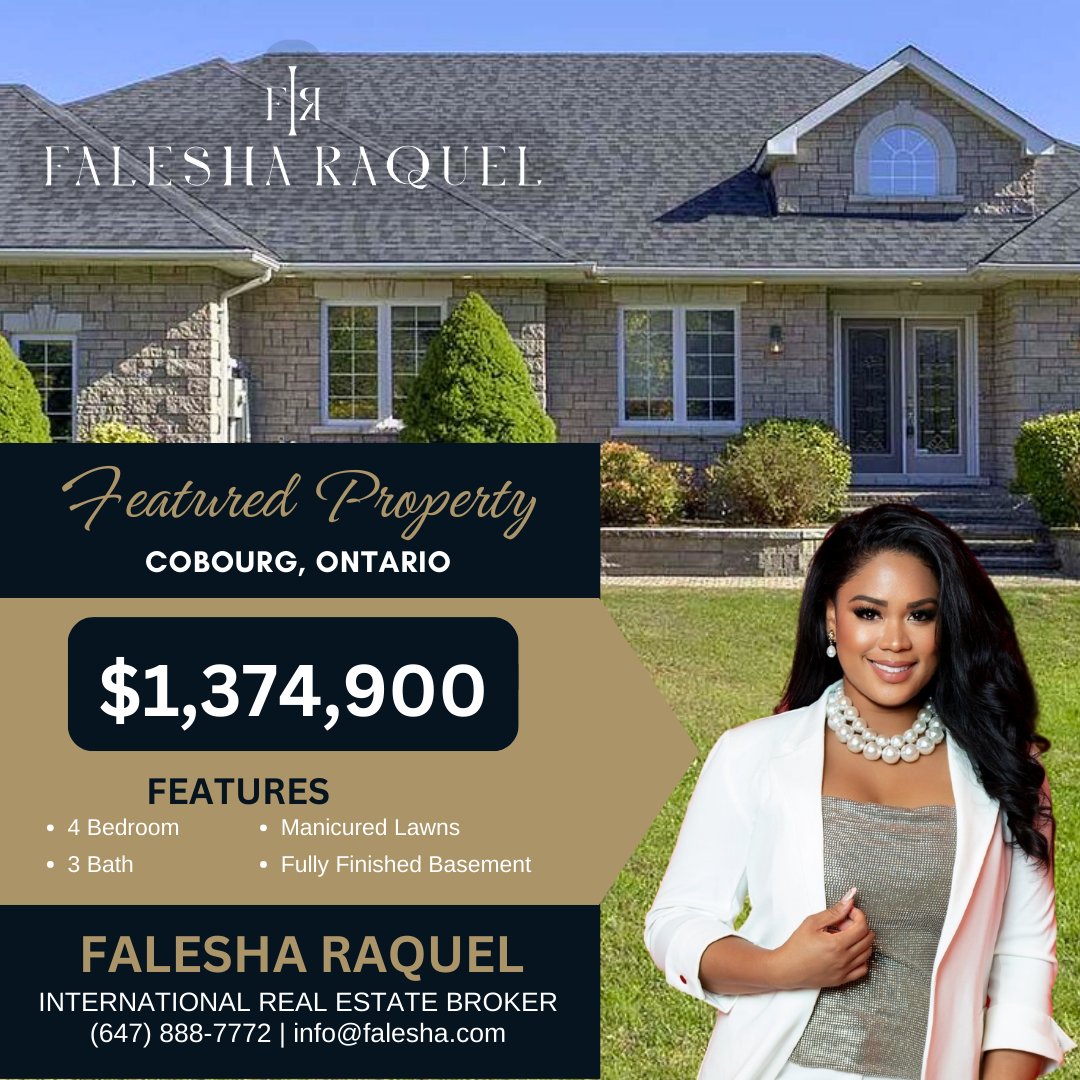 Welcome to Skye Valley Drive in Cobourg! This 3-bed, 2-bath property on 2 acres combines convenience and tranquility. #realestateagent #homeseller #sellyourhome #luxuryhomes #sellingahouse #falesharaquelempire 📧info@falesha.com ☎️647-888-7772 🌐 falesha.com