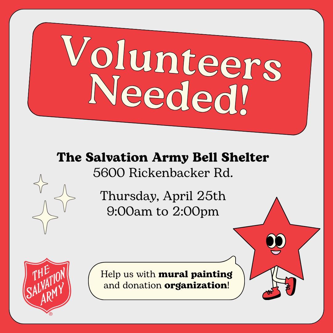 Join us on April 25th at The Salvation Army Bell Shelter for a day of impact! We're painting murals and organizing the donation room If you're passionate about community engagement and making a difference, sign up now to volunteer ⤵ lnkd.in/gTU2684D