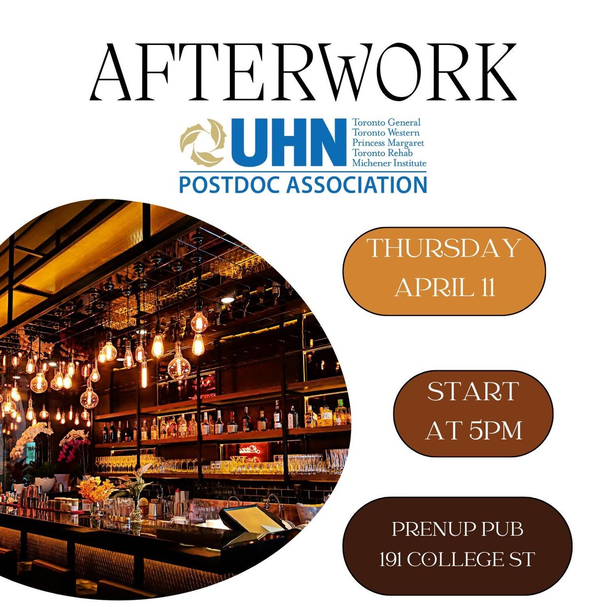 🎉 Let's raise a glass and toast to our success and achievements at the Prenup Bar next Thursday, April 11th, starting from 5 pm! This is a great opportunity to relax, socialize, and connect with other postdocs! 🍻#postdoc #Celebration