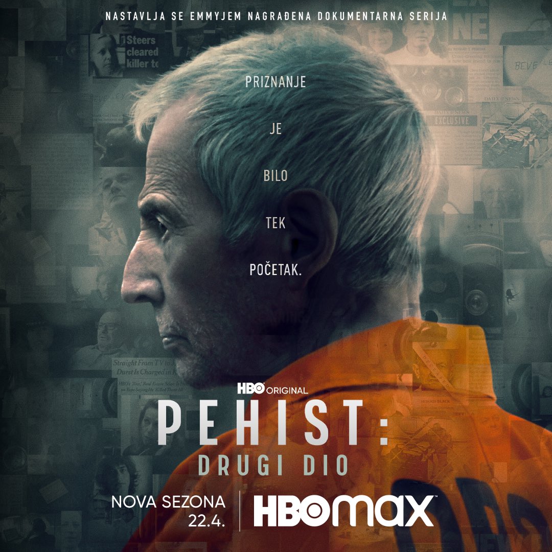 Priznanje je bilo tek početak.

Originalna dokumentarna HBO serija "Pehist: Drugi dio" stiže 22.4. na HBO Max. #TheJinx