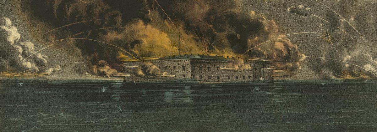 #OTD in #History 1861, Confederate troops fired on Fort Sumter, starting the #CivilWar. Yet exactly 4 years later, the #USflag was rehoisted over the fort. 'That long night is ended' a witness said. 'No more war, no more accursed secession, no more slavery that spawned them both'