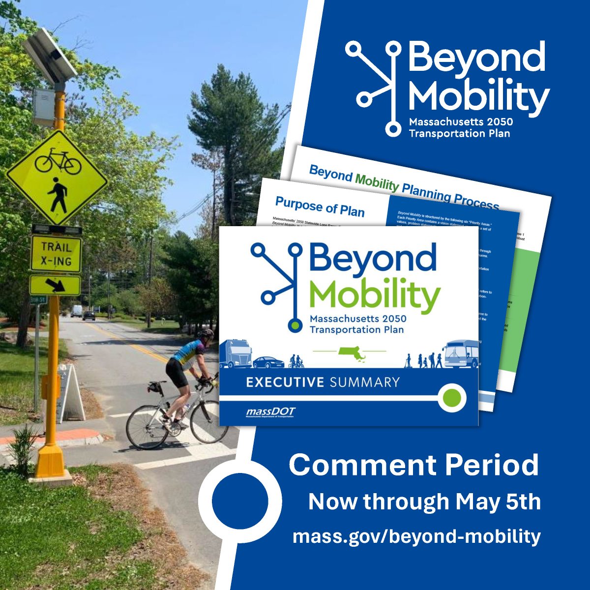Outreach for Beyond Mobility showed rural residents feel there is a lack of transportation options with incomplete bike/pedestrian networks. The Plan has action items that call for investments to close these gaps. Learn more and comment through 5/5, at mass.gov/beyond-mobility