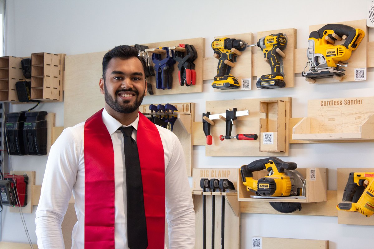 Inside the #Sandbox: Alum Hrithik Bansal shares insights from his time as a student manager at @UofMaryland's 5,300 sq ft makerspace. From textile arts to 3D printing, see how this creative space shaped his professional path. Read more: go.umd.edu/SandBox