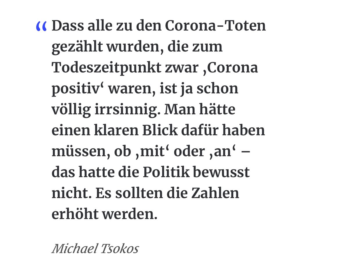 „Es kommt immer mehr heraus, dass das Ganze politisch gesteuert und weit weg von der Gefährlichkeit des Virus war.“ #Corona #Tsokos Interessantes Interview mit Deutschlands bekanntestem Rechtsmediziner: berliner-zeitung.de/mensch-metropo…