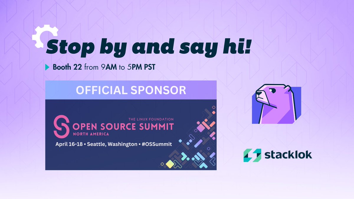 StackLokHQ's tweet image. We&apos;ll be at Open Source Summit North America!
#opensourcesoftware #SoftwareSupplyChain #CyberSecurity #OpenSourceSecurity #SecureCoding #Sigstore #OpenSource #DeveloperCommunity