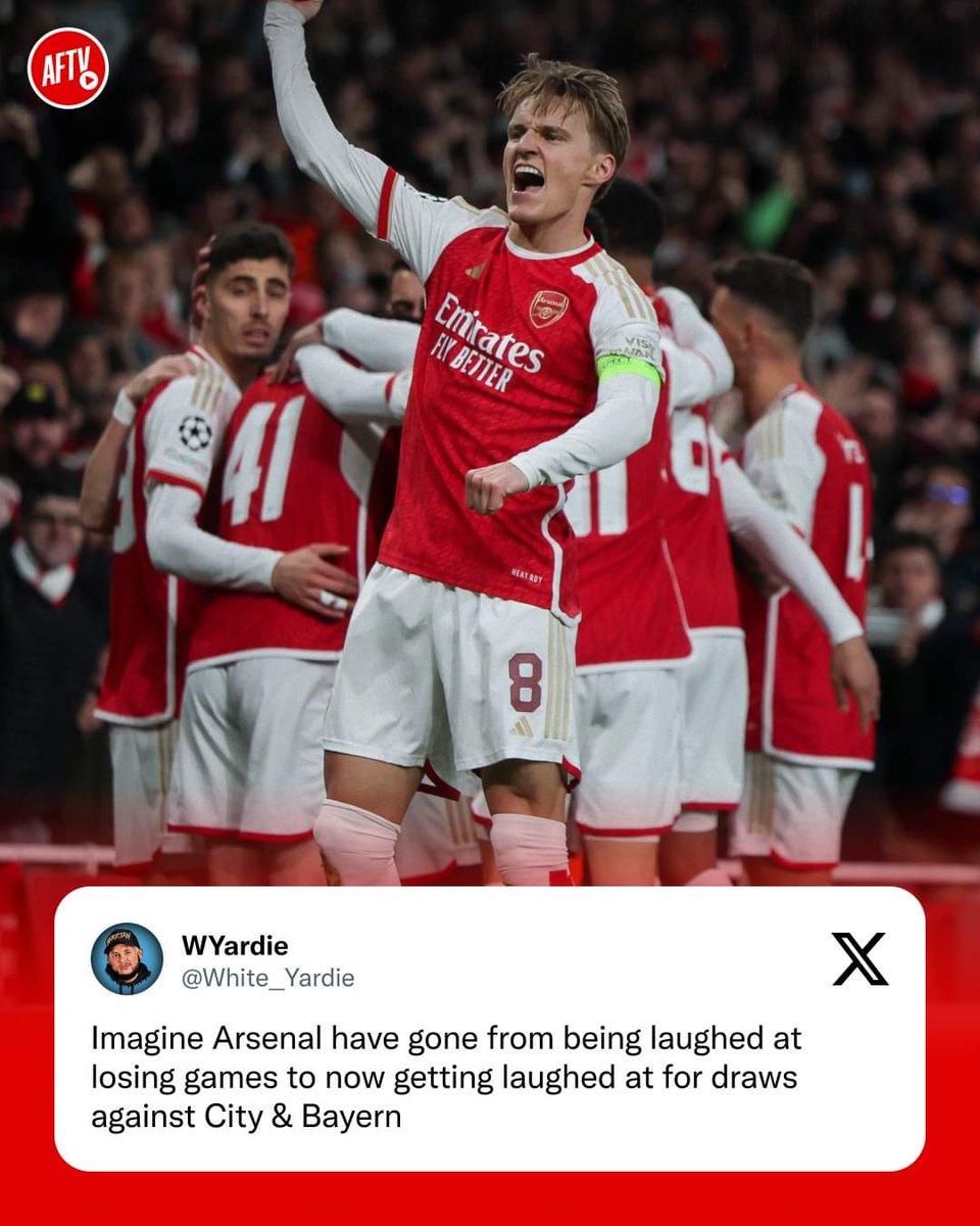 @FabrizioRomano Everyone else is hating seeing Arsenal's progression 🤣🙌