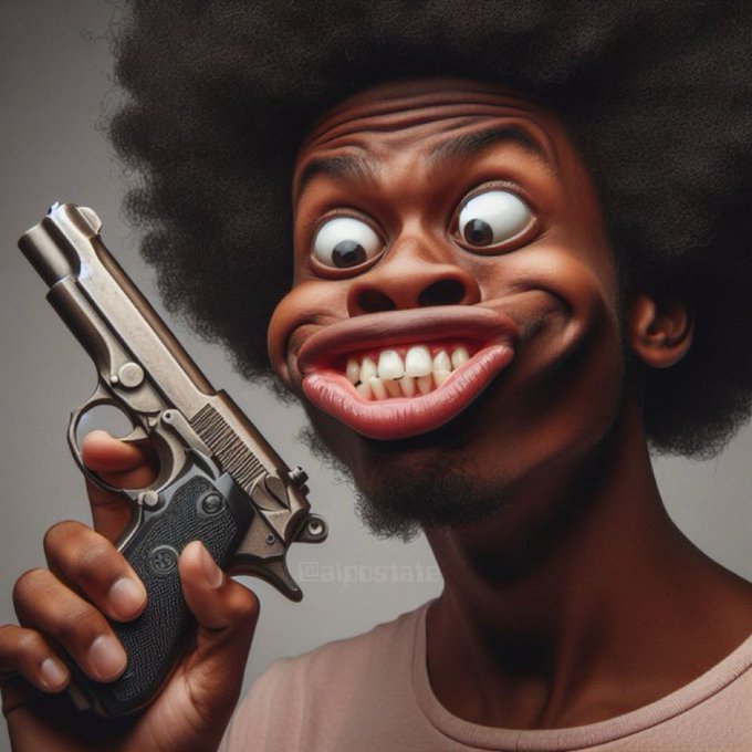 NateHiggerly's tweet photo. @AnthonyCumia Always the chimp noises. I love how they kludge together random pieces of junk weaponry so as to give the highest chance of malfunction. https://t.co/VzZ4vWKsZ5