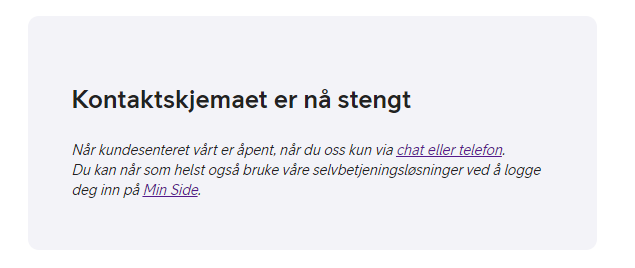 Nilzor's tweet photo. Kan noen fortelle #Telia at det går an å ha kontaktskjema oppe 24 timer i døgnet i den digitale verden? Jeg ønsker ikke å snakke med bot'en deres. https://t.co/pkF1ePI0bs