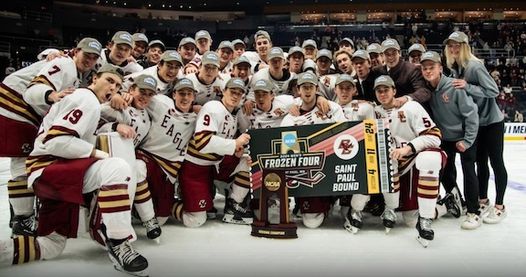 SAN DIEGO GAMEWATCH: See you tomorrow (Thursday, 4/11) at The Corner Drafthouse (495 Laurel) at 5:30 pm as @BC_MHockey faces Michigan in the Frozen Four! Go Eagles! #WeAreBC🦅🦅🏒🍻🌯🍔🍗