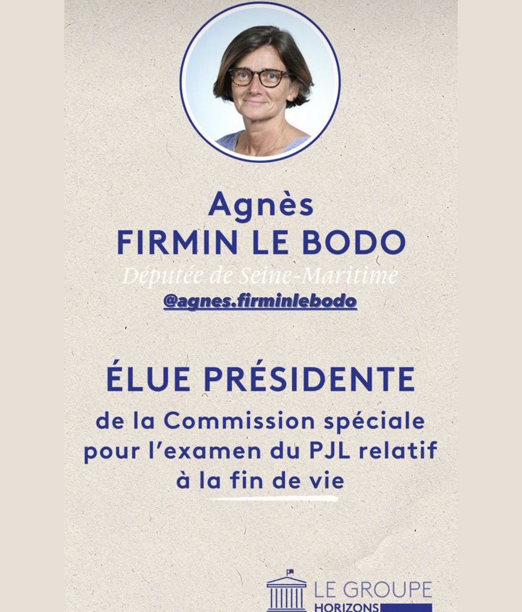 1/2 Honorée d’avoir été élue présidente de la commission spéciale pour l’examen du PJl #FindeVie. Merci à mes collègues pour leur confiance. J’aborde cette mission avec responsabilité, gravité et la volonté d’avoir un débat respectueux de toutes les idées.