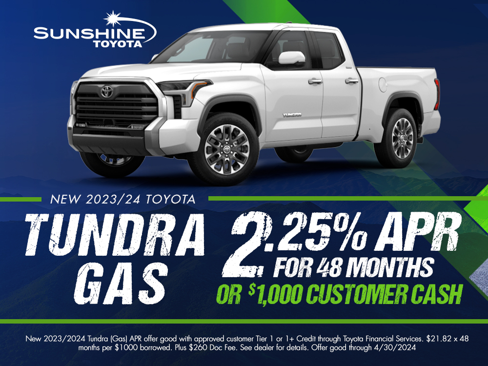 Only those who have guts… truly drive. Drive the new Tundra today! #sunshinetoyota #toyota #carsforsale