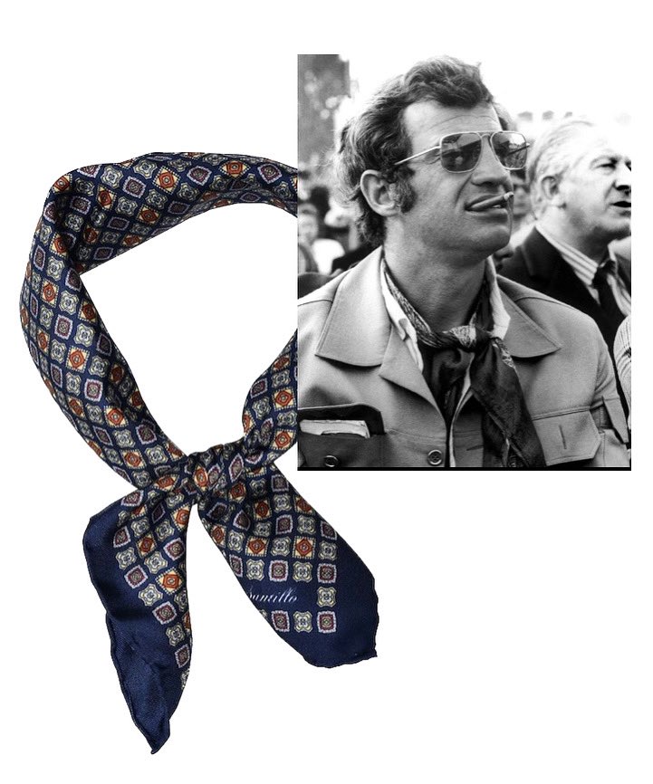 Inspiration by #jeanpaulbelmondo #menswear #santillo1970 #paris #dubai #bandana #radici #menstyle #seoul #tokyo #paris #faenza #fortedeimarmi #handsewn #newcollection #artisan #tailoring #milano #handmadeinitaly #Research