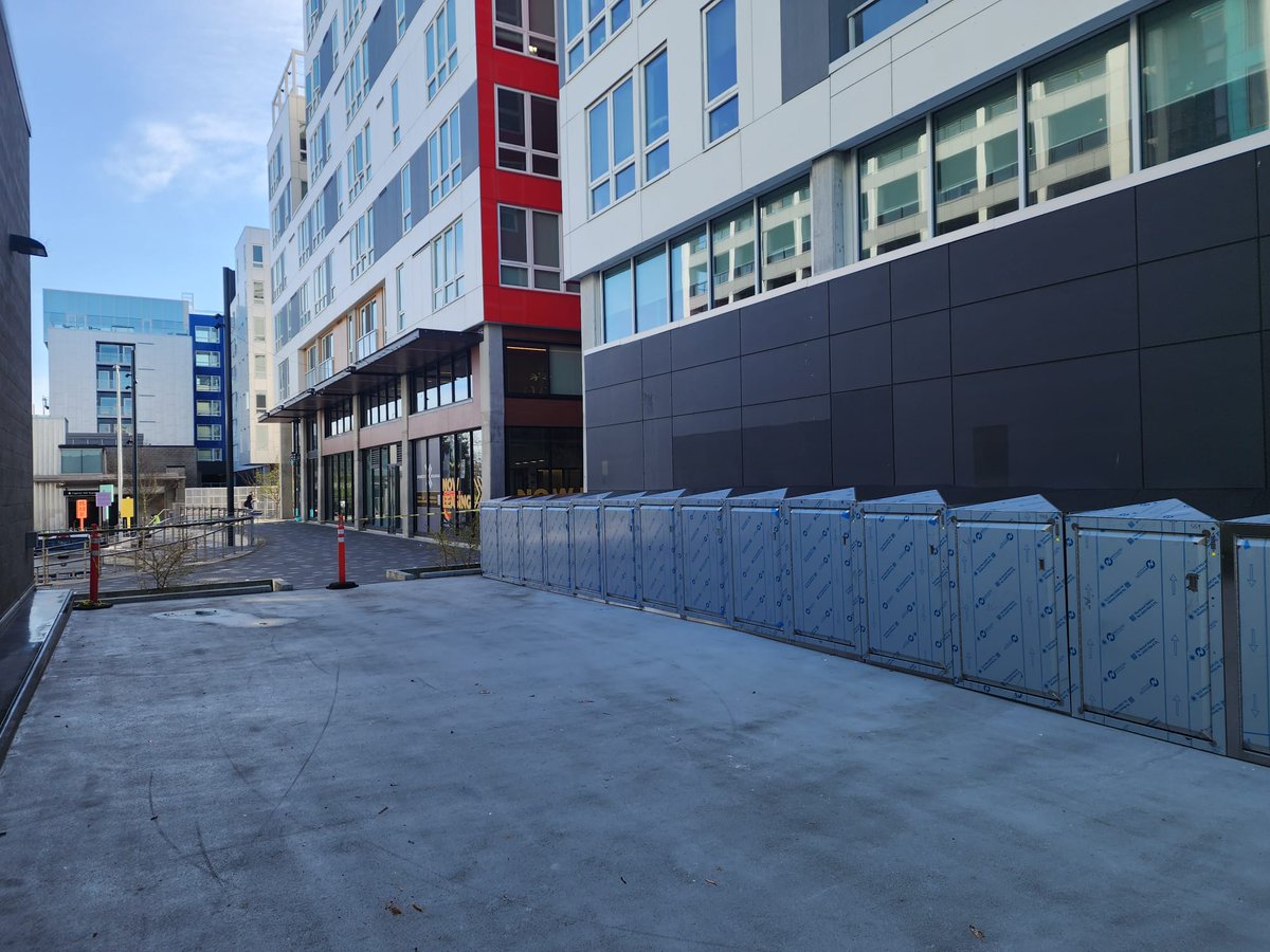 From <a href="/SoundTransit/">Sound Transit - 🚆 🚈 🚍</a>: The on-demand bike lockers at Capitol Hill Station are being installed this week. If there are no complications then they will be ready for use by next week. Here is a photo of these new lockers. cc <a href="/jseattle/">jseattle</a>