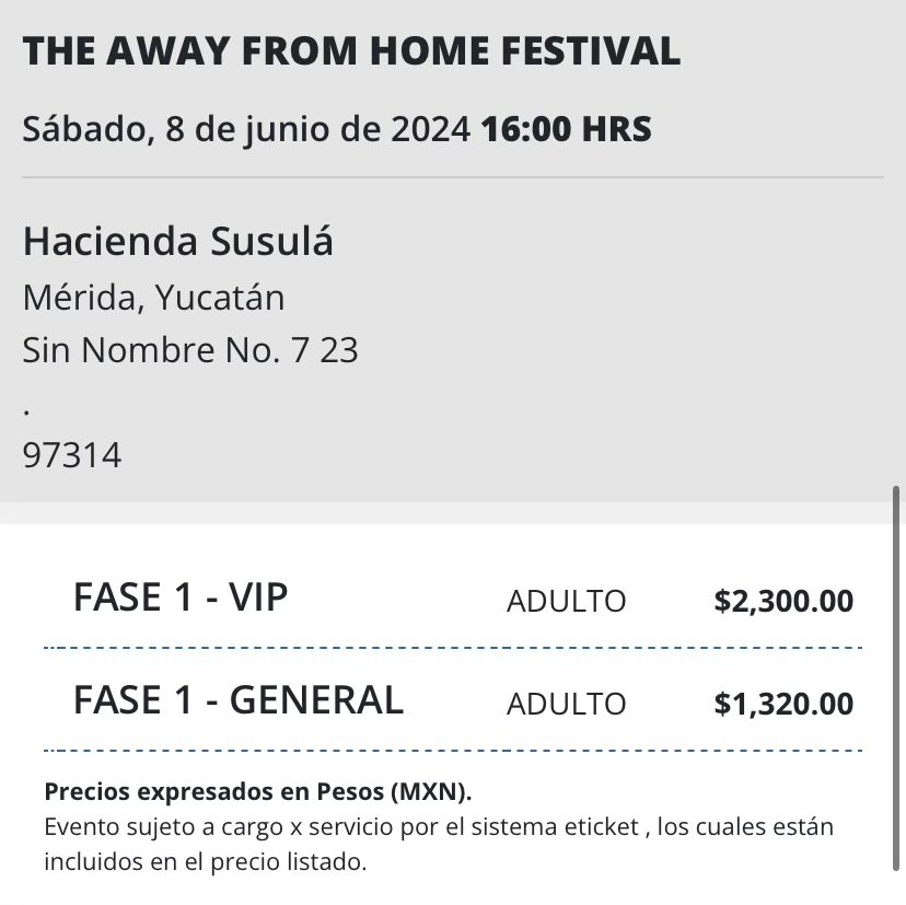 🎫| Costo de los boletos para el @AFHFestival en Mérida. VIP - $2300 General - $1320 Ya incluye cargos por servicio. La venta se llevará a cabo por la plataforma ETicket. eticket.mx/masinformacion…