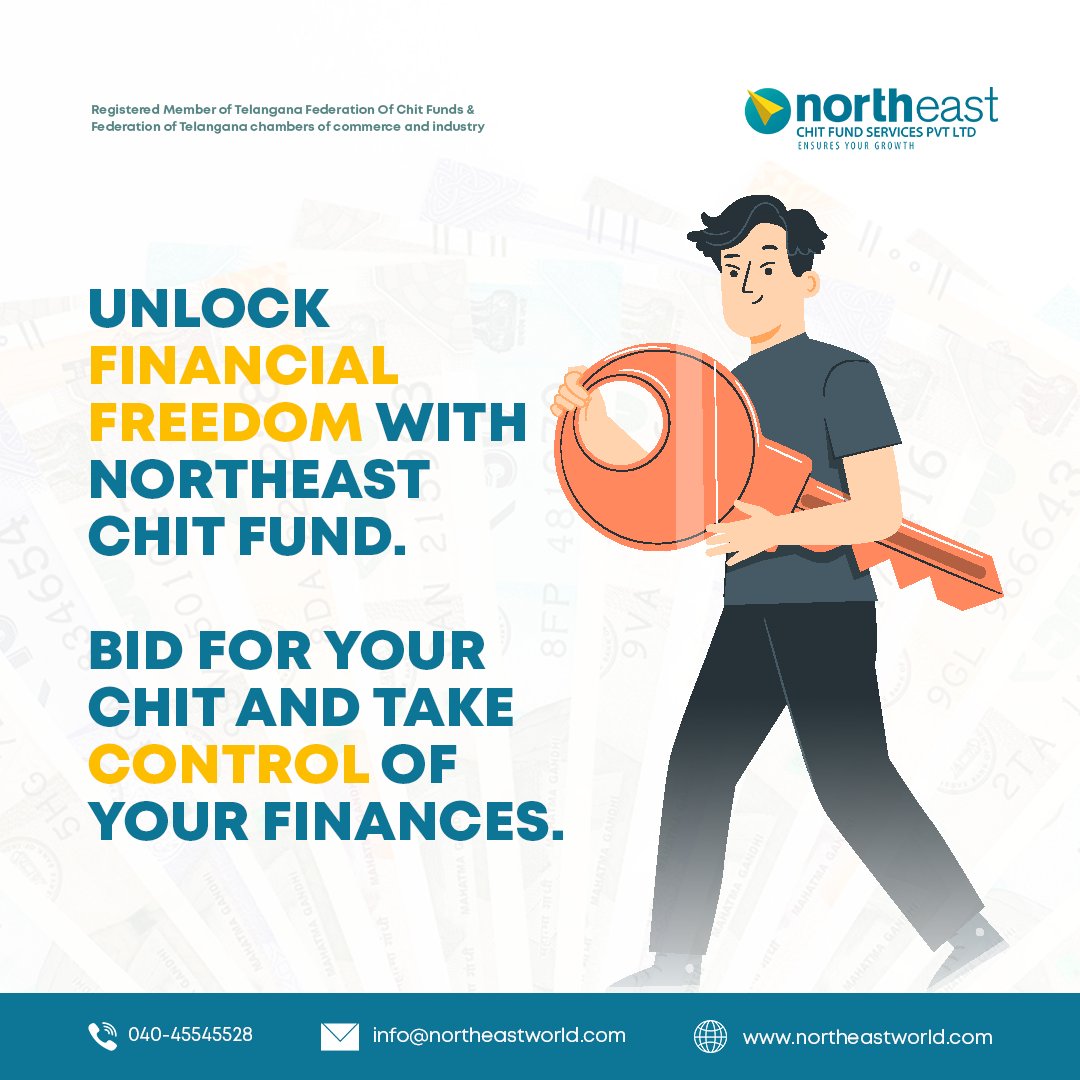 Get financial freedom with Northeast Chit Fund.

Bid for your chit and take charge!

Call Us Now: +91 040 45545528 or visit northeastworld.com.

#chitfund #finance #financegoals #financialsupport #businessideas #financialbenefits #chitfundindia #northeastchitfund #loan