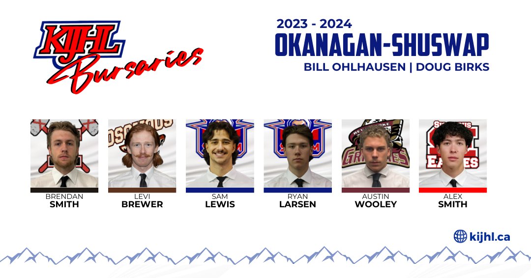The KIJHL is proud to announce the 12 student-athletes who competed during the 2023-24 season that it has selected to receive league bursaries. Each bursary is valued at $1,000 and will be applied towards post-secondary studies.

Details: ow.ly/HQjc50Rcu4m