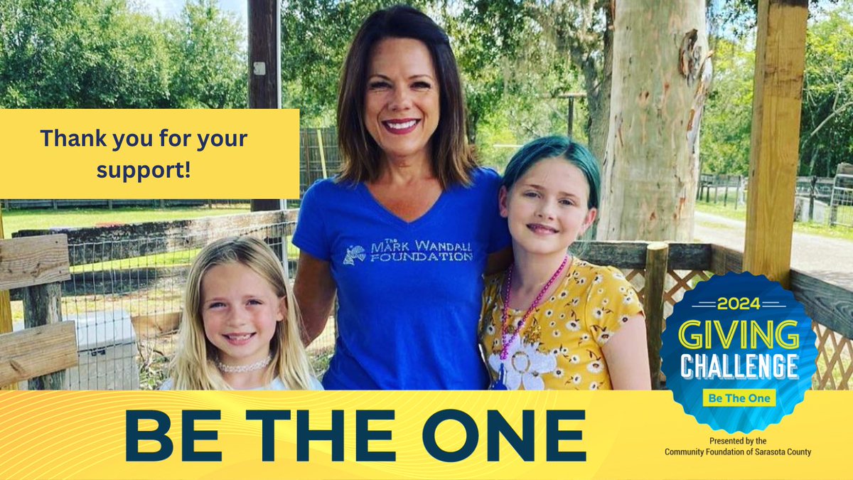 Thank u to supporters, donors, volunteers &amp; families for your support of #GivingChallenge2024! special thank you to:

Community Foundation of Sarasota Cty
<a href="/ThePattersonFdn/">The Patterson Foundation</a> 
Manatee Community Foundation 
William G. &amp; Marie Selby Foundation
Nissan of Bradenton 
David &amp; Adie Rubin