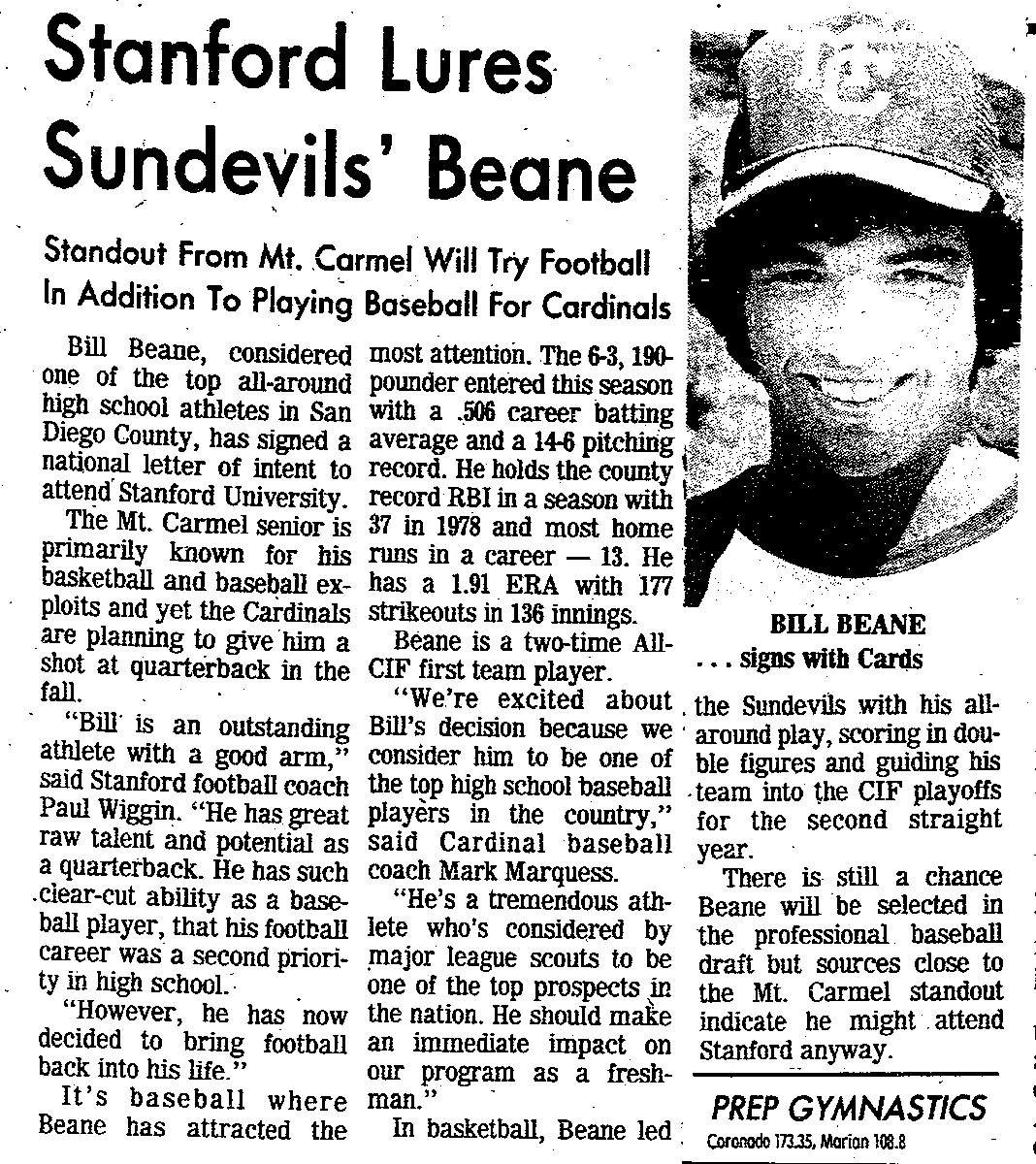 On this date in 1980, Billy Beane 'decided to bring football back into his life.'