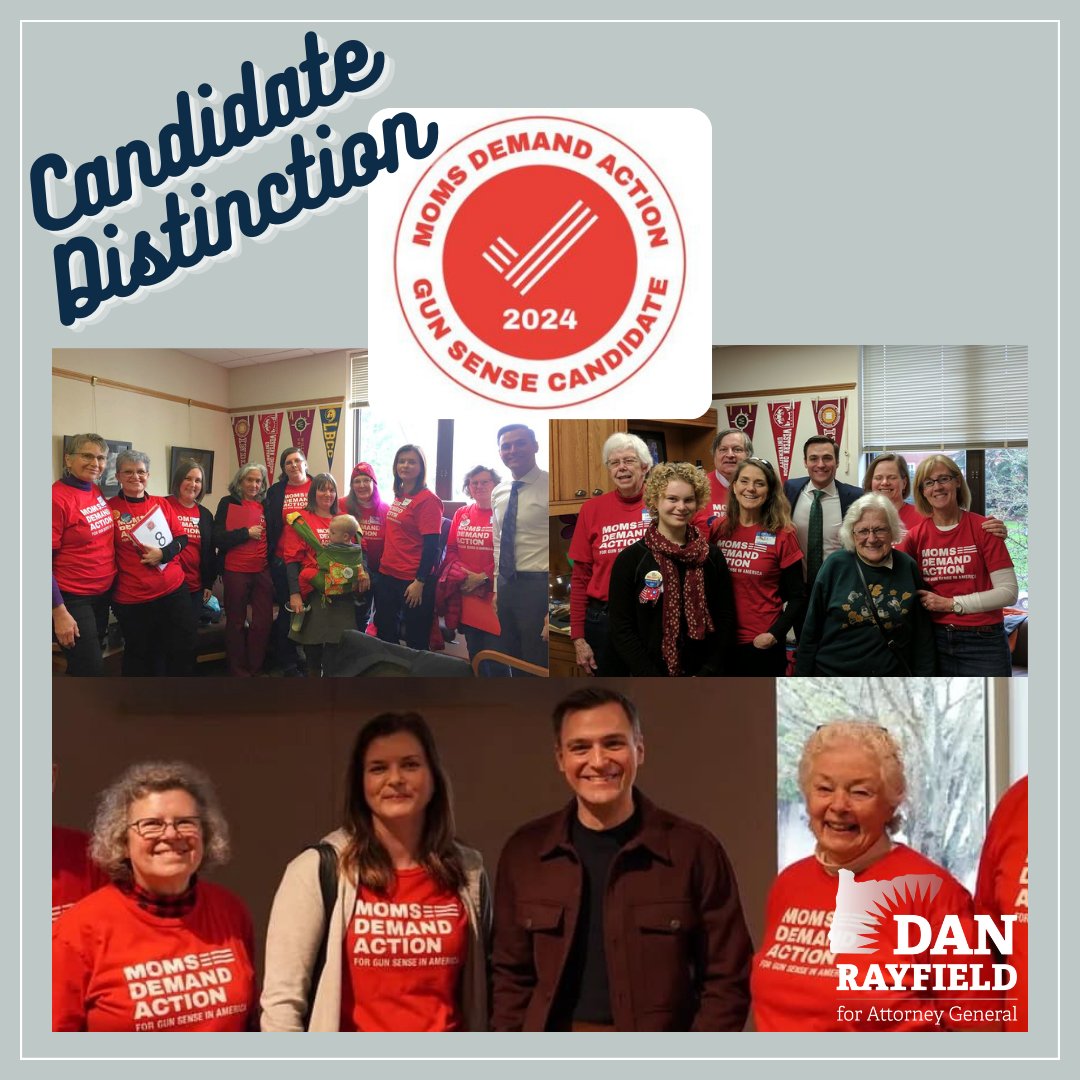 I’m honored to receive the @MomsDemand 2024 Gun Sense Candidate Distinction. We’ve partnered to pass common-sense gun safety policies like background checks and red flag laws. As AG we’ll continue reducing gun violence, protecting children, and making our communities safer #orpol