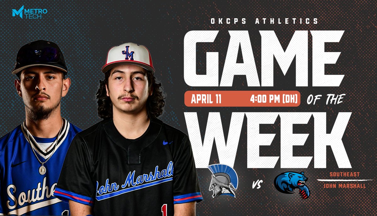 Hitting the diamond for our @OKCPS 𝘽𝙖𝙨𝙚𝙗𝙖𝙡𝙡 𝙂𝙖𝙢𝙚 𝙤𝙛 𝙩𝙝𝙚 𝙒𝙚𝙚𝙠 tomorrow afternoon⚾️ @SpartansSEHS 🆚 @jmathleticsokc 📅 Thursday, April 11 ⏰ 4:00 PM (DH) 📍 Southeast High School