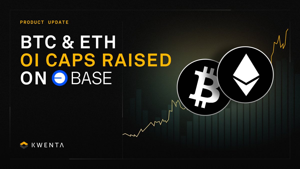 V3 Update: Open Interest Caps for ETH and BTC markets on @Base have surged to $10 million on each side (long or short)! 🚀 Start trading Perps with USDC collateral now at v3.kwenta.io. 🥂