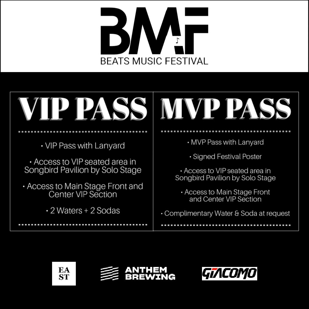 Enjoy perks and benefits while showing support at Beats Music Festival when you purchase a VIP or MVP PASS! To purchase, go to beatsmusicfestival.com/passes #BMF #BeatsMusicFestival #okcevents #okcfestivals #okcmusicscene #scissortailpark #oklahomamusicians #oklahoma #livemusic