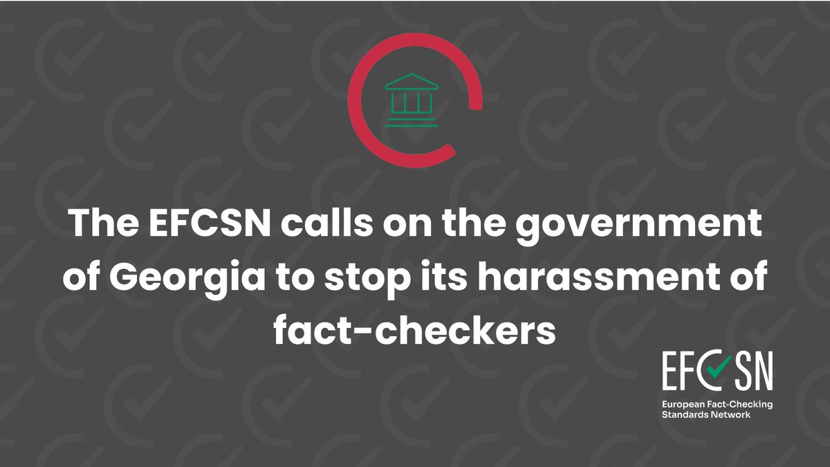 The EFCSN condemns the direct attacks Georgian fact-checkers are receiving from their own government. We stand with our members @FactcheckG and @MythDetector 
Read the full statement: efcsn.com/news/2024-04-1…