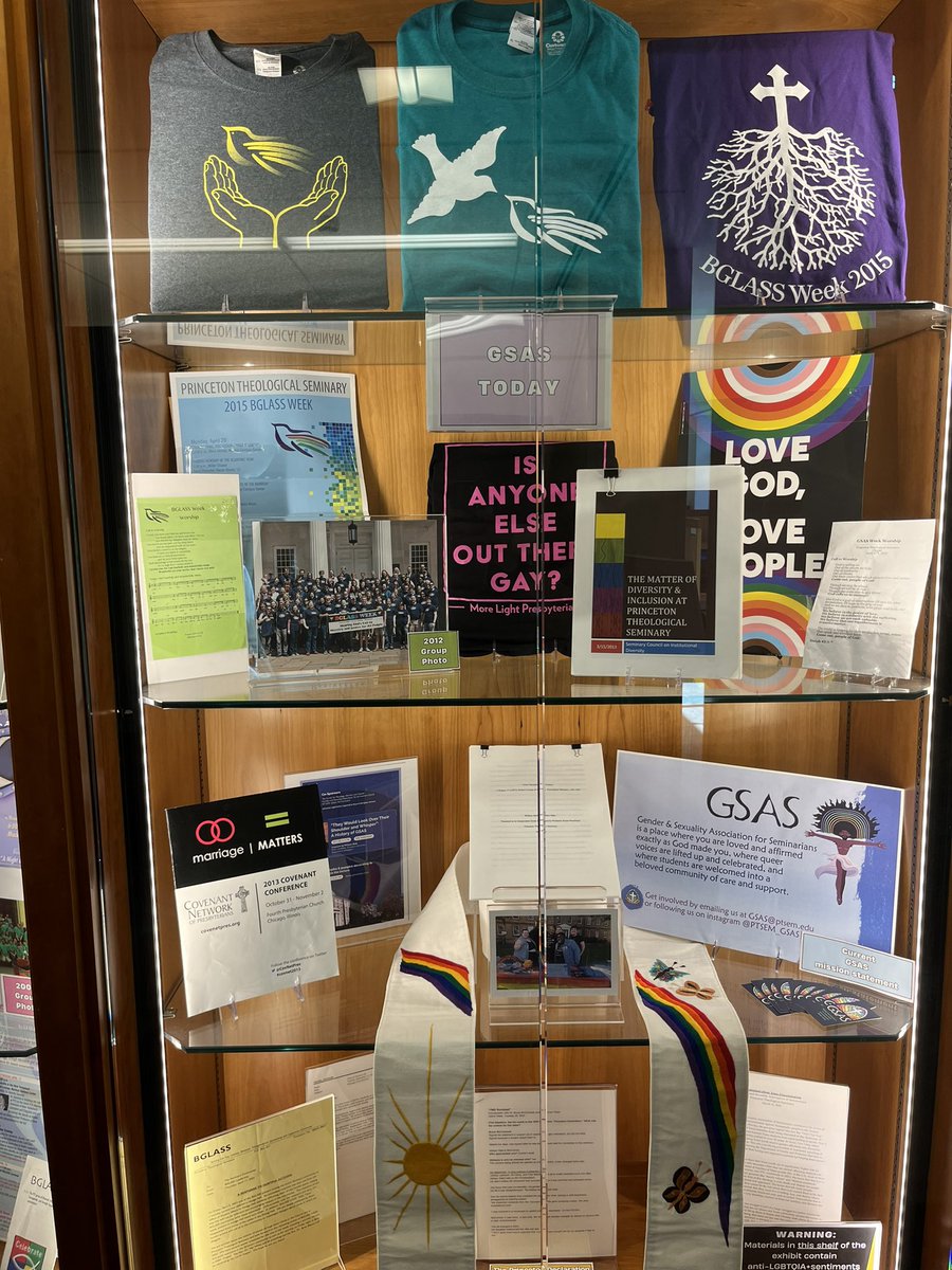 There’s a new exhibit at the Princeton Theological Seminary library on the school’s LGBTQ+ history! It builds on some historical research I did (along with my husband) nearly a decade ago. Tremendously gratifying to see!