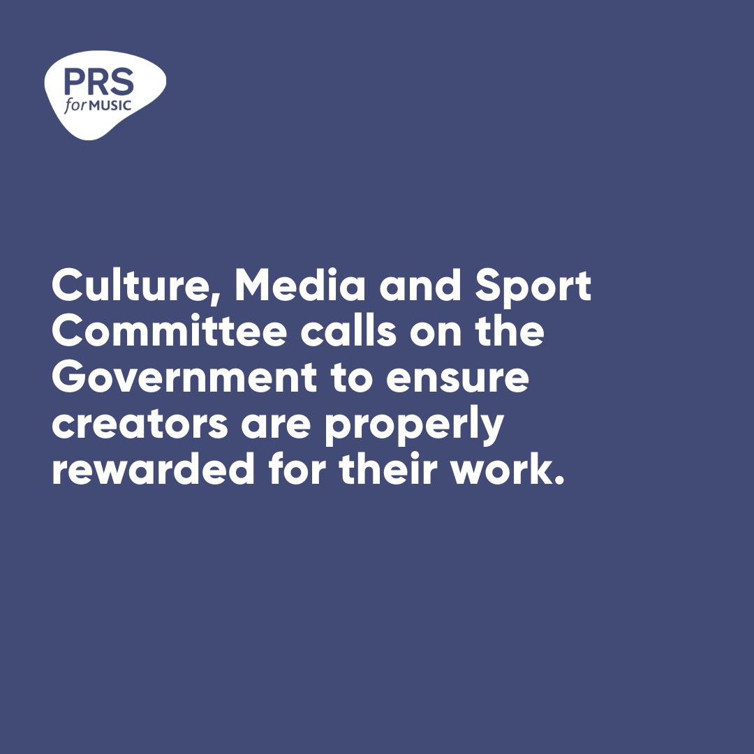 We welcome today's @CommonsCMS report on Creator Remuneration, which makes important recommendations to ensure creators are fairly paid when their works are used. It is particularly encouraging to see the Committee recognise the vital contribution of songwriters and composers to…