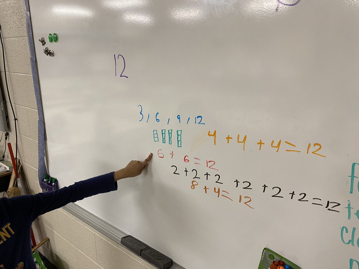 Student-led number talk scribing? YUP! This just happened! 🤯 
This keen student eagerly listened to classmates and scribed their thinking on the board for all to discuss, connect and reflect on each other’s shared strategies! <a href="/GEDSB/">Grand Erie District School Board</a>