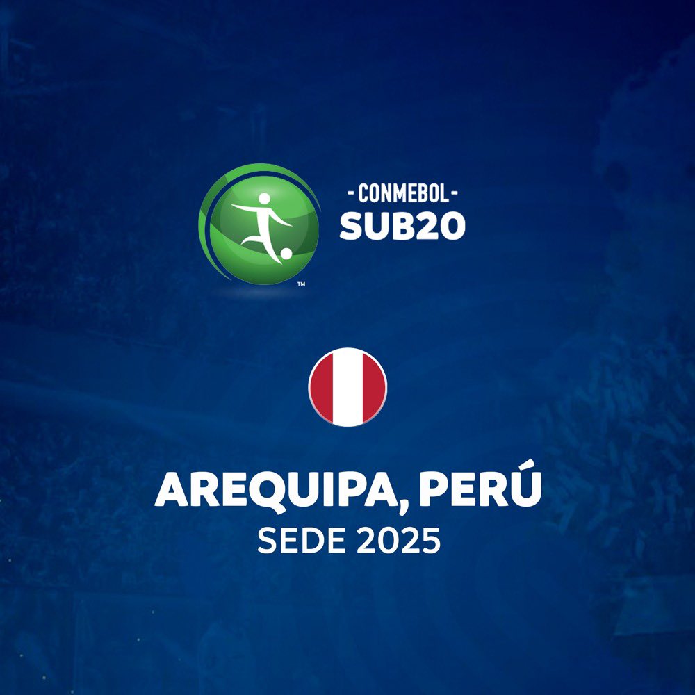 ¡Arequipa recibirá a la <a href="/CONMEBOL/">CONMEBOL.com</a> Sub 20 en el 2025! 

Lo mejor del joven talento sudamericano se reunirá el año que viene en Perú 🏆🇵🇪

Este torneo será clasificatorio para el Mundial Sub 20 Chile 2025 💪🏻