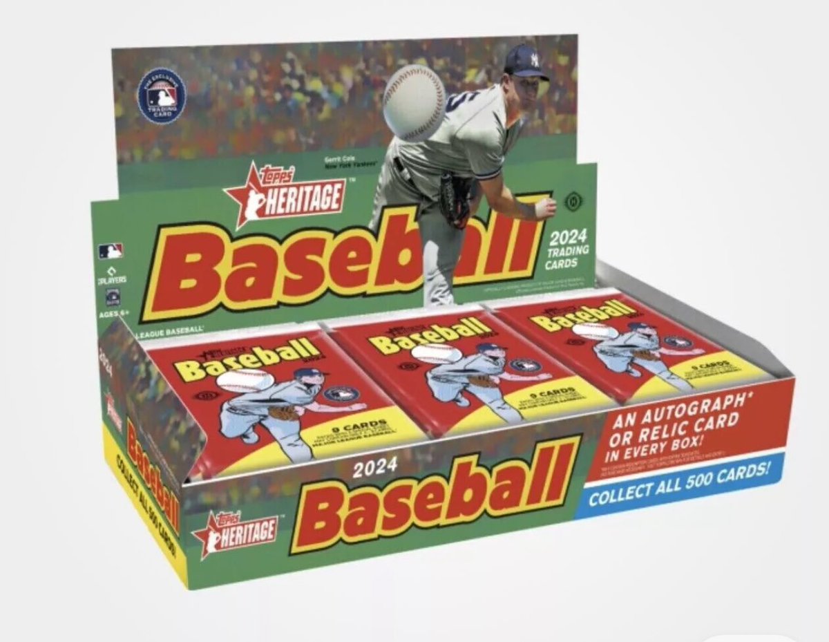 Now in stock! 2024 Topps Heritage Baseball Hobby! There is 1 auto or relic per box!  #topps #thehobby #collect #heritagehits #elkgrove